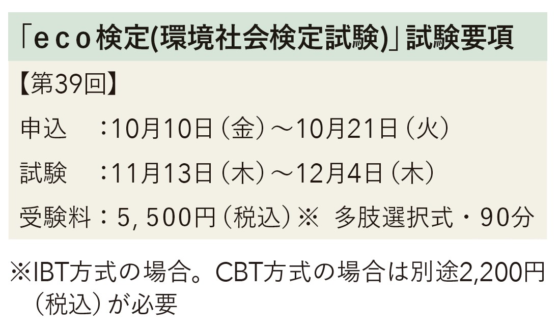 第39回ｅｃｏ検定の試験要項